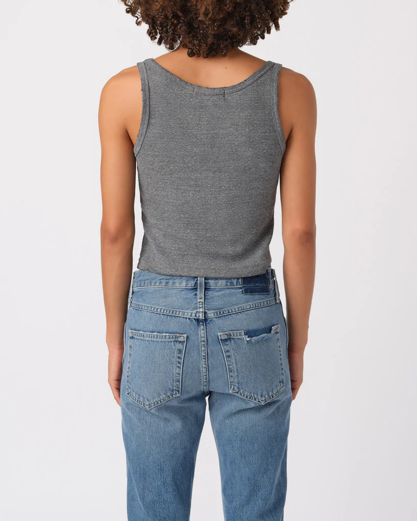 Crop Rib Tank | Heather Grey