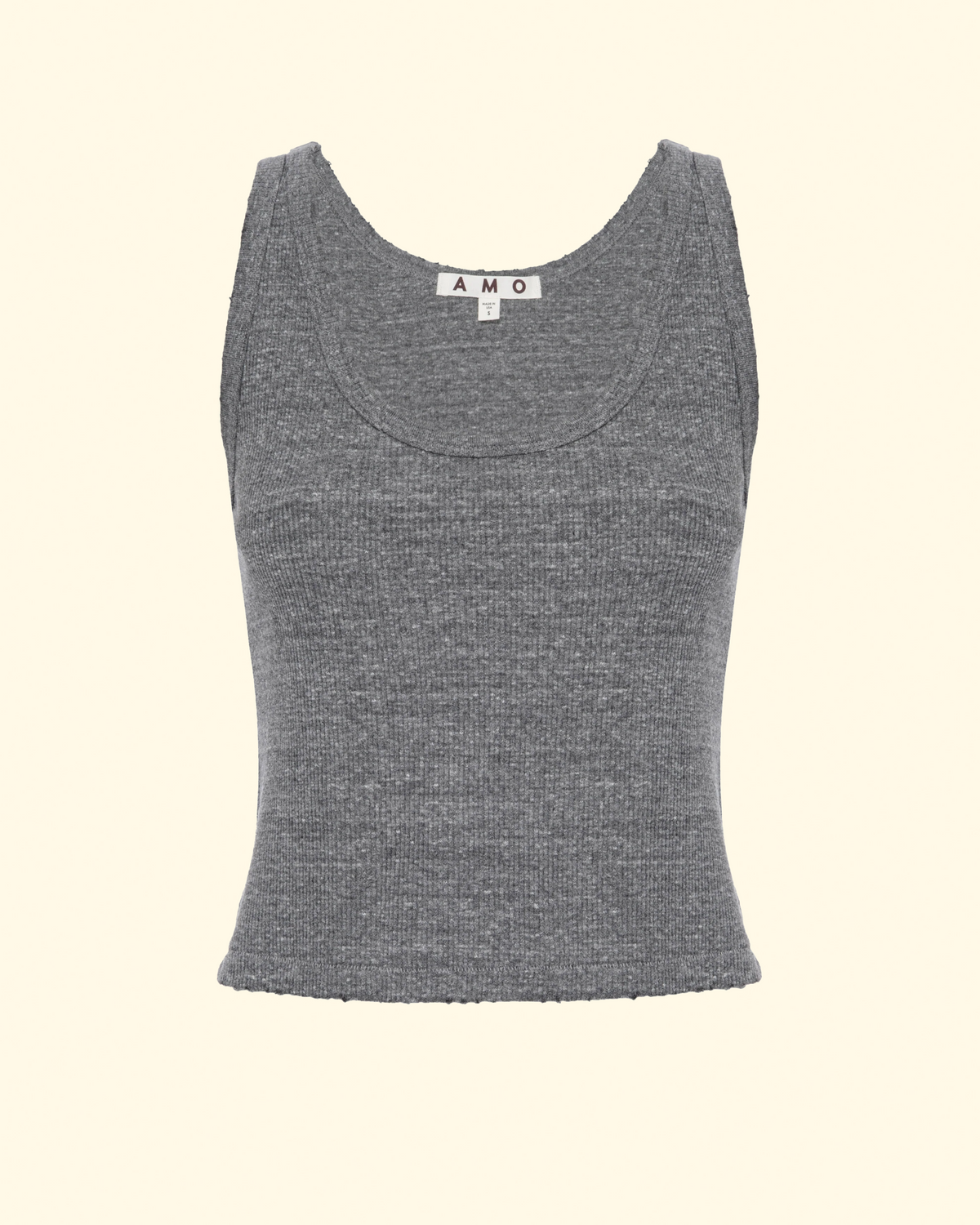 Crop Rib Tank | Heather Grey