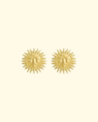 Surface Stud Earring with Diamond | 18K Yellow Gold