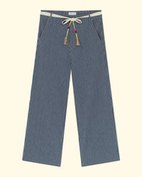 Striped Straight Leg Jeans | Indigo Ecru