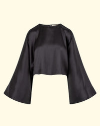 Eloisa Top | Black Organic Silk