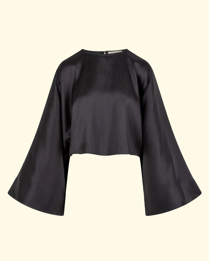 Eloisa Top | Black Organic Silk