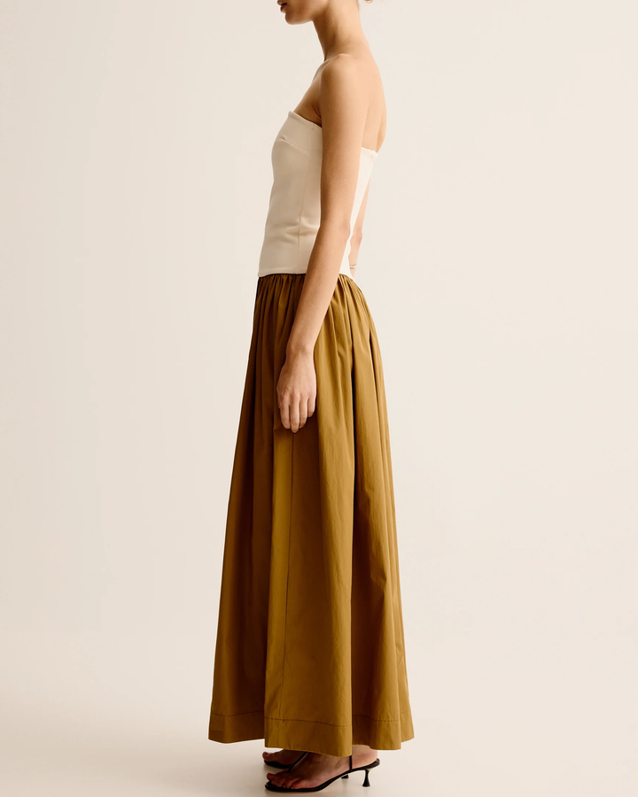 Duo Strapless Dress | Light Olive