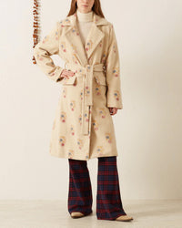 Officer Fireflower Wool Coat | Ivory Fireflower