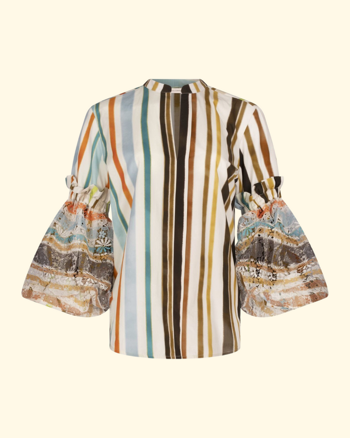 Nuru Blouse | Multi Stripes