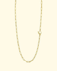 14K Fine Rectangular Link Chain Necklace with Tusk Clasp 16"