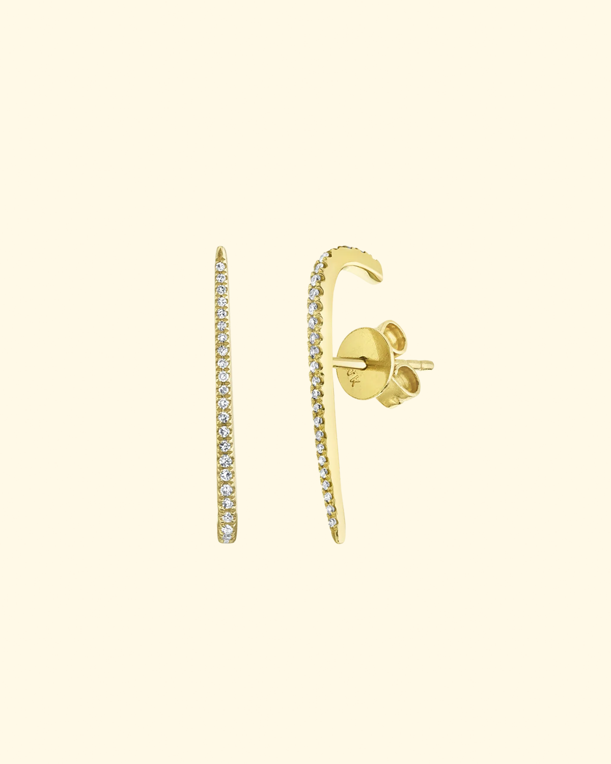 14K Kiba Pavé Earrings | Yellow Gold