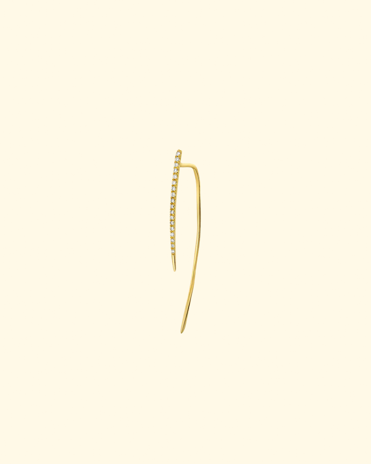 14K Medium Infinite Tusk Pavé Earring | Yellow Gold