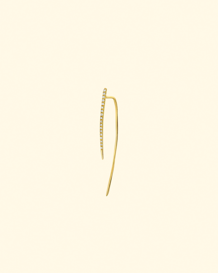 14K Medium Infinite Tusk Pavé Earring | Yellow Gold