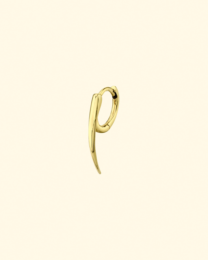 14K Tusk Huggie | Yellow Gold