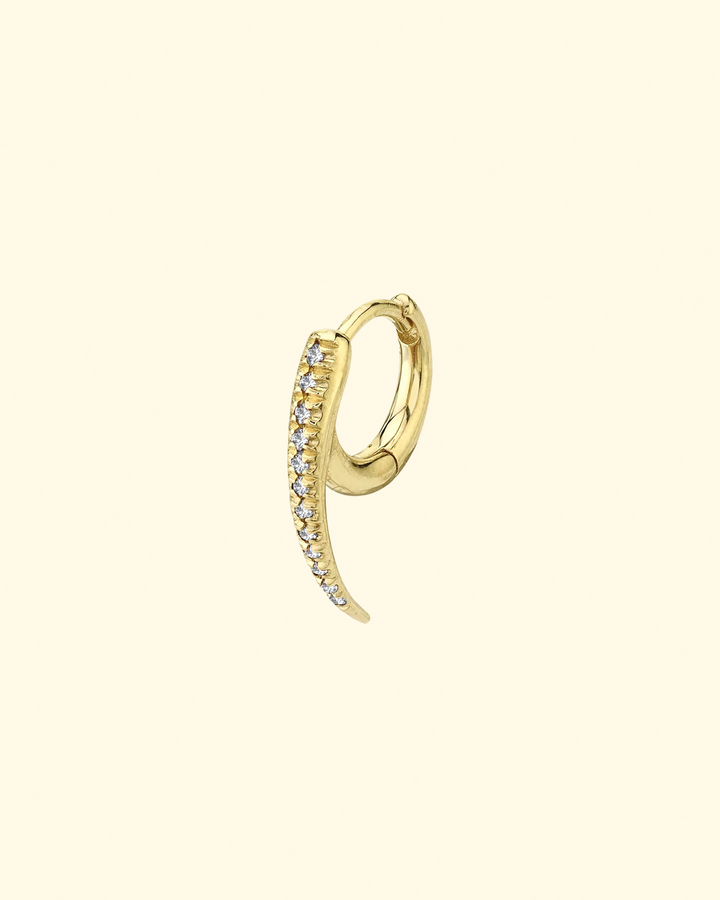 14K Tusk Huggie Pavé Diamonds | Yellow Gold