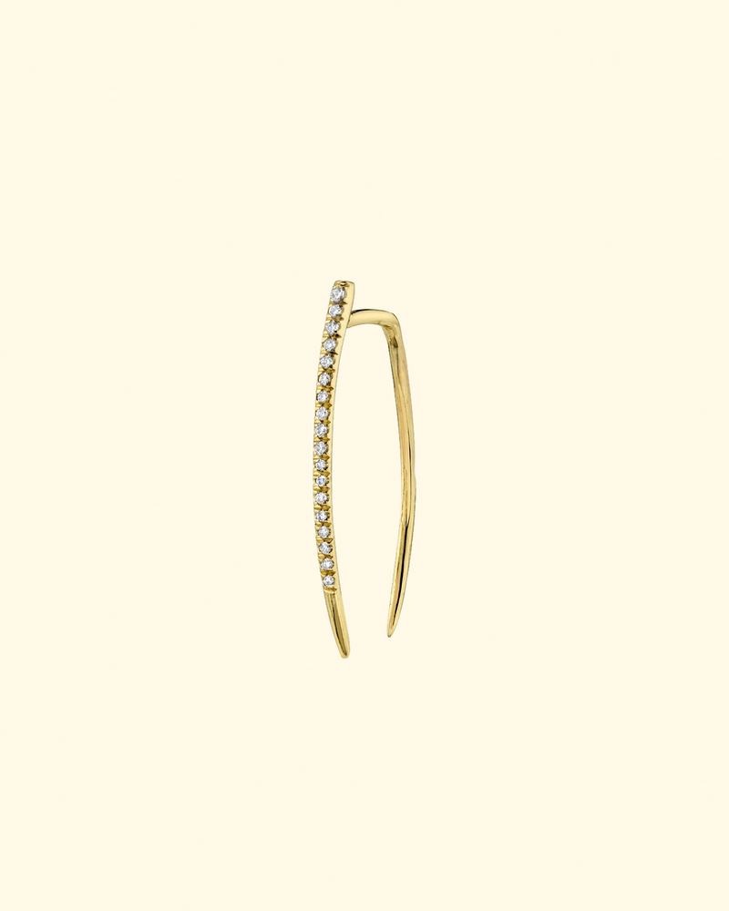 14K Large Classic Infinite Tusk Pavé Earring | Yellow Gold