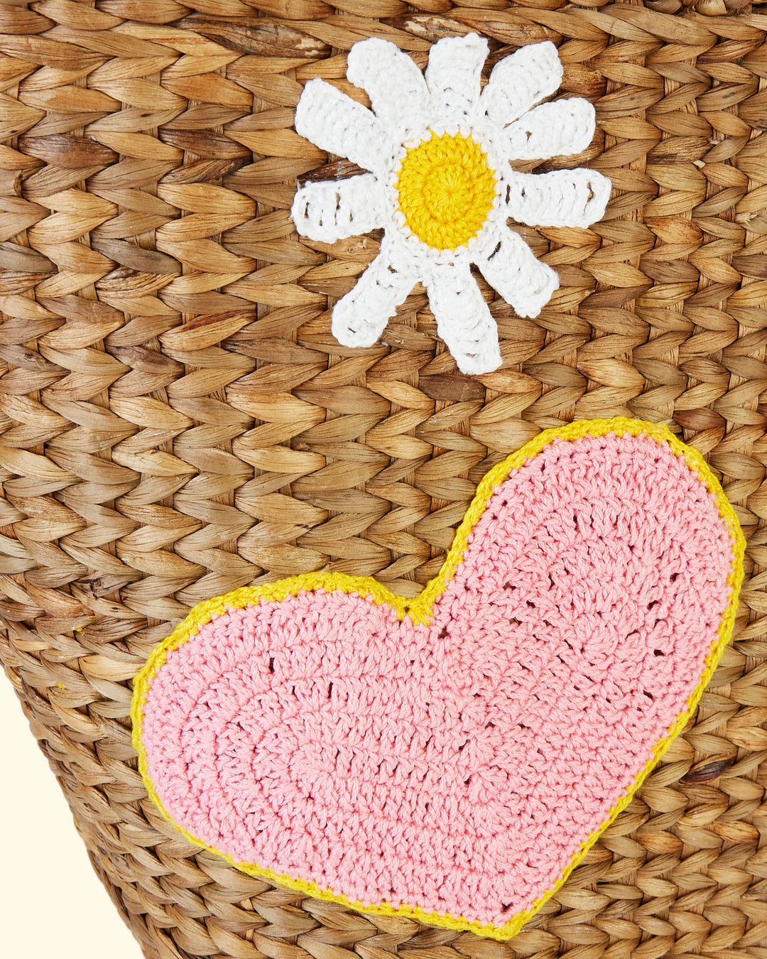 Crochet Applique Basket | Natural