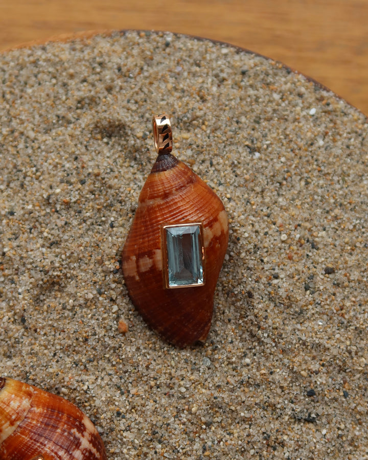 Nassa Shell With Aquamarine
