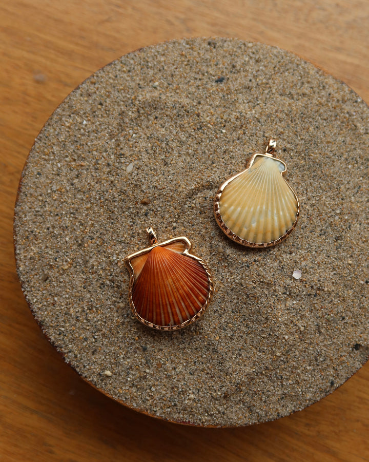 Natural Clam With Rose Gold Charm Sz L