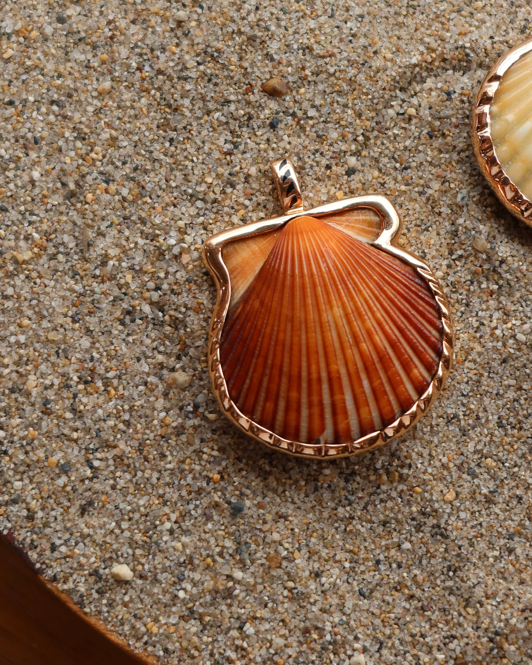 Natural Clam With Rose Gold Charm Sz L