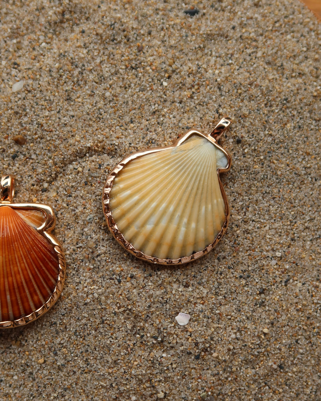 Natural Clam With Rose Gold Charm Sz L