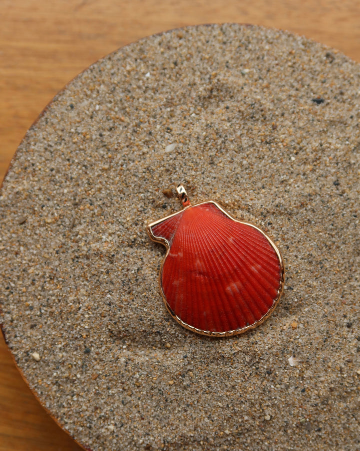 Natural Clam With Rose Gold Charm Sz XXL