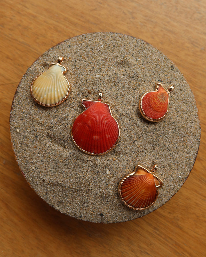 Natural Clam With Rose Gold Charm Sz L