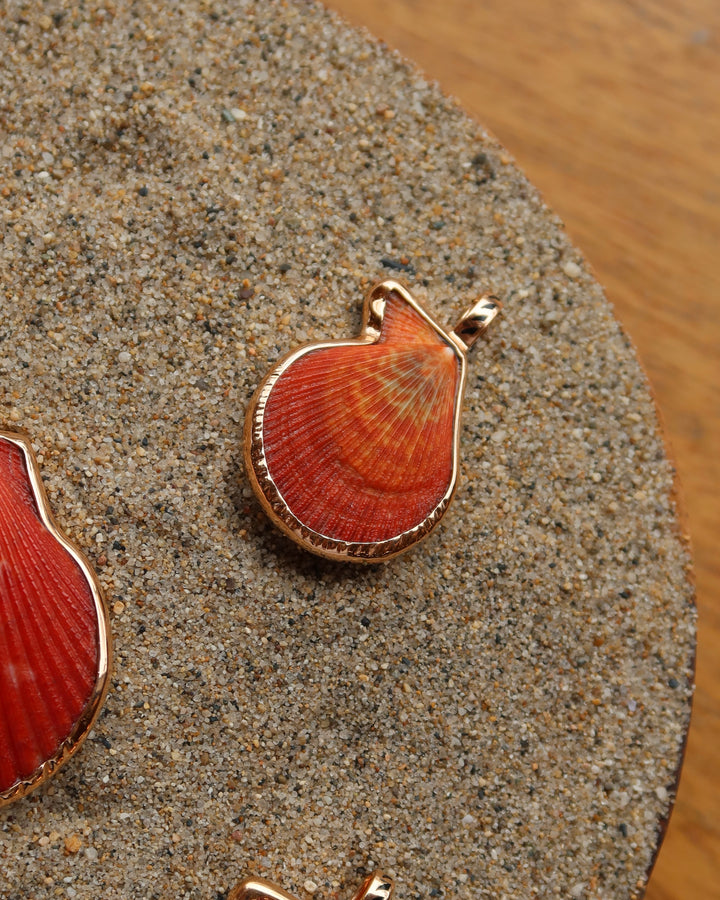 Natural Clam With Rose Gold Charm Sz S