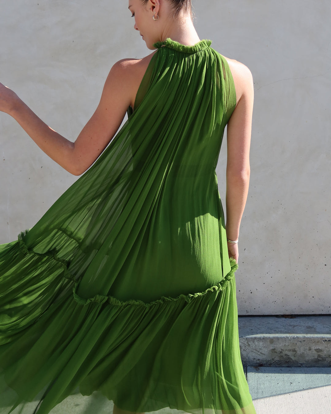 Chiffon Dress | Moss