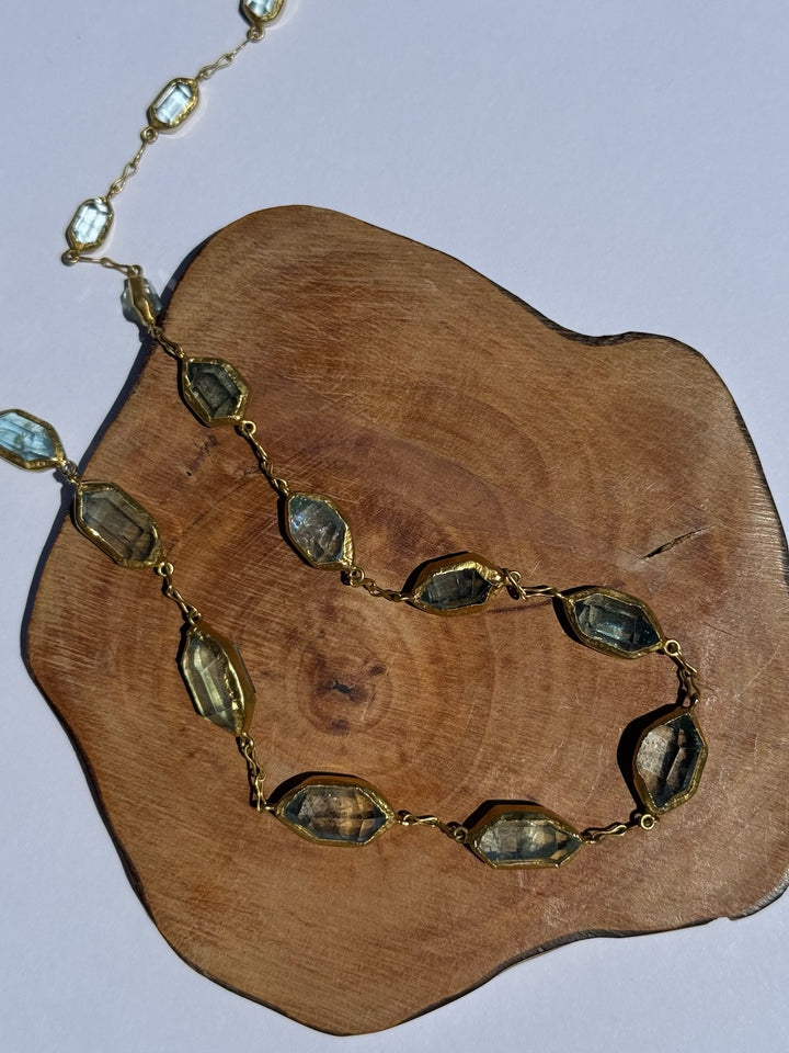 Cerulean Full Stone Necklace | 18K YG & Aquamarine