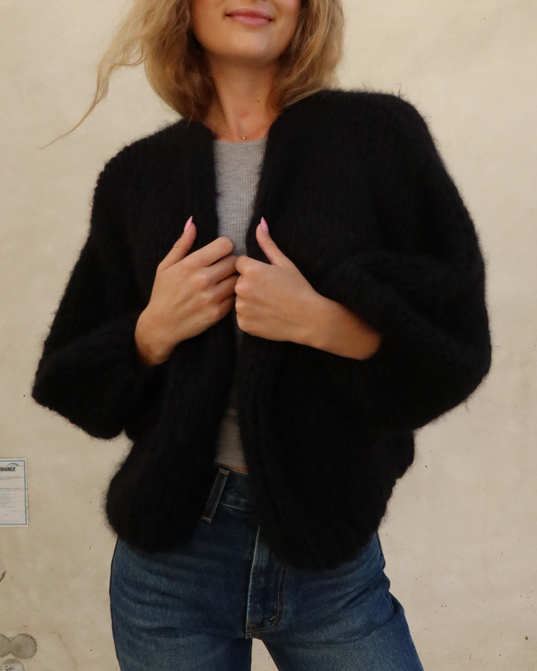 Cashmere Bomber Cardigan | Black