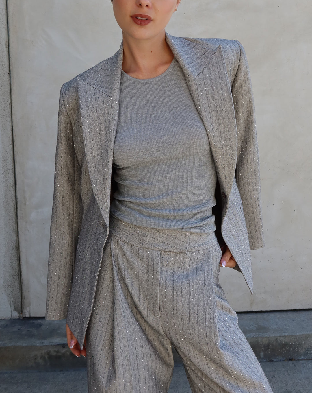 Curve Blazer | Pinstripe