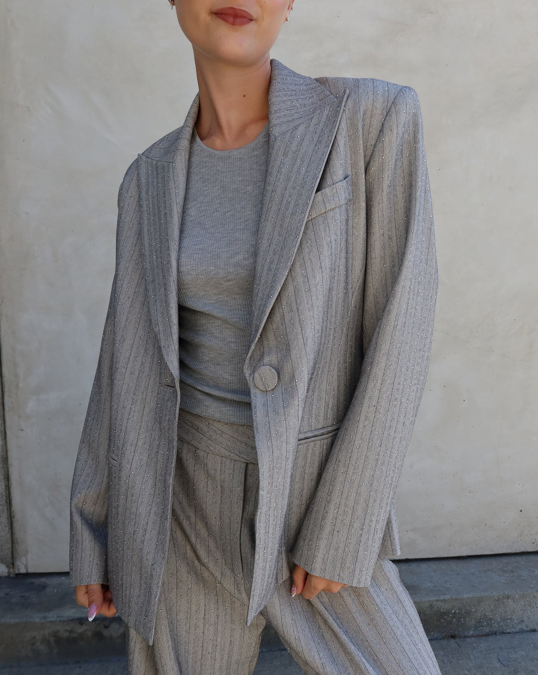 Curve Blazer | Pinstripe