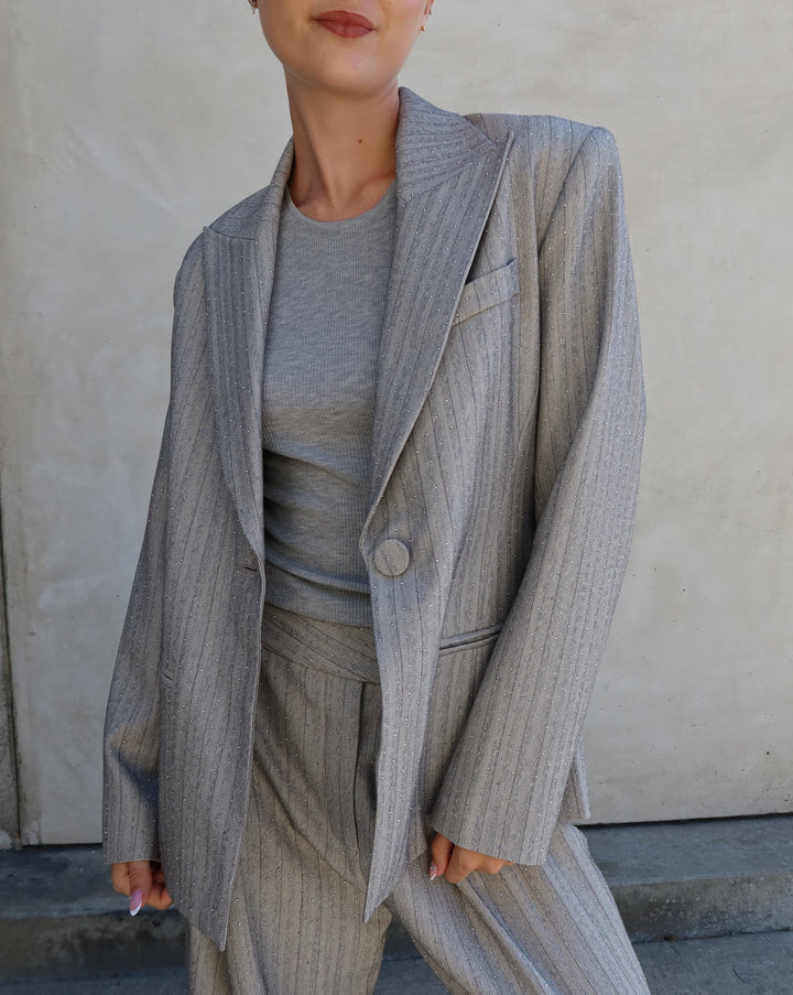 Curve Blazer | Pinstripe