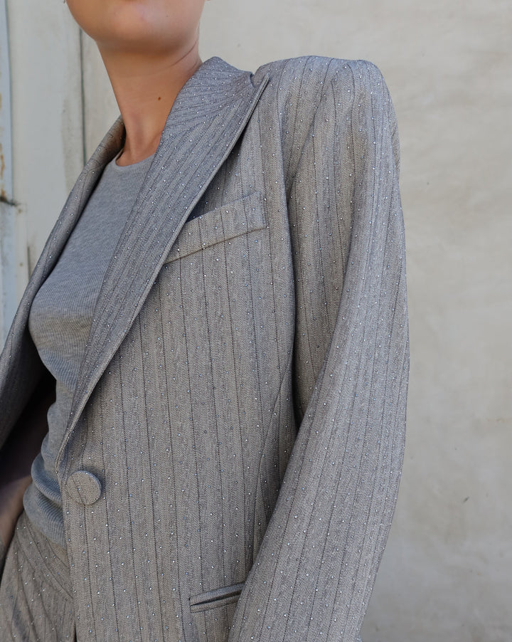 Curve Blazer | Pinstripe