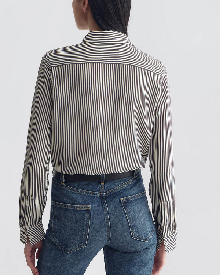 Gaia Slim Shirt | Dark Brown / Cream