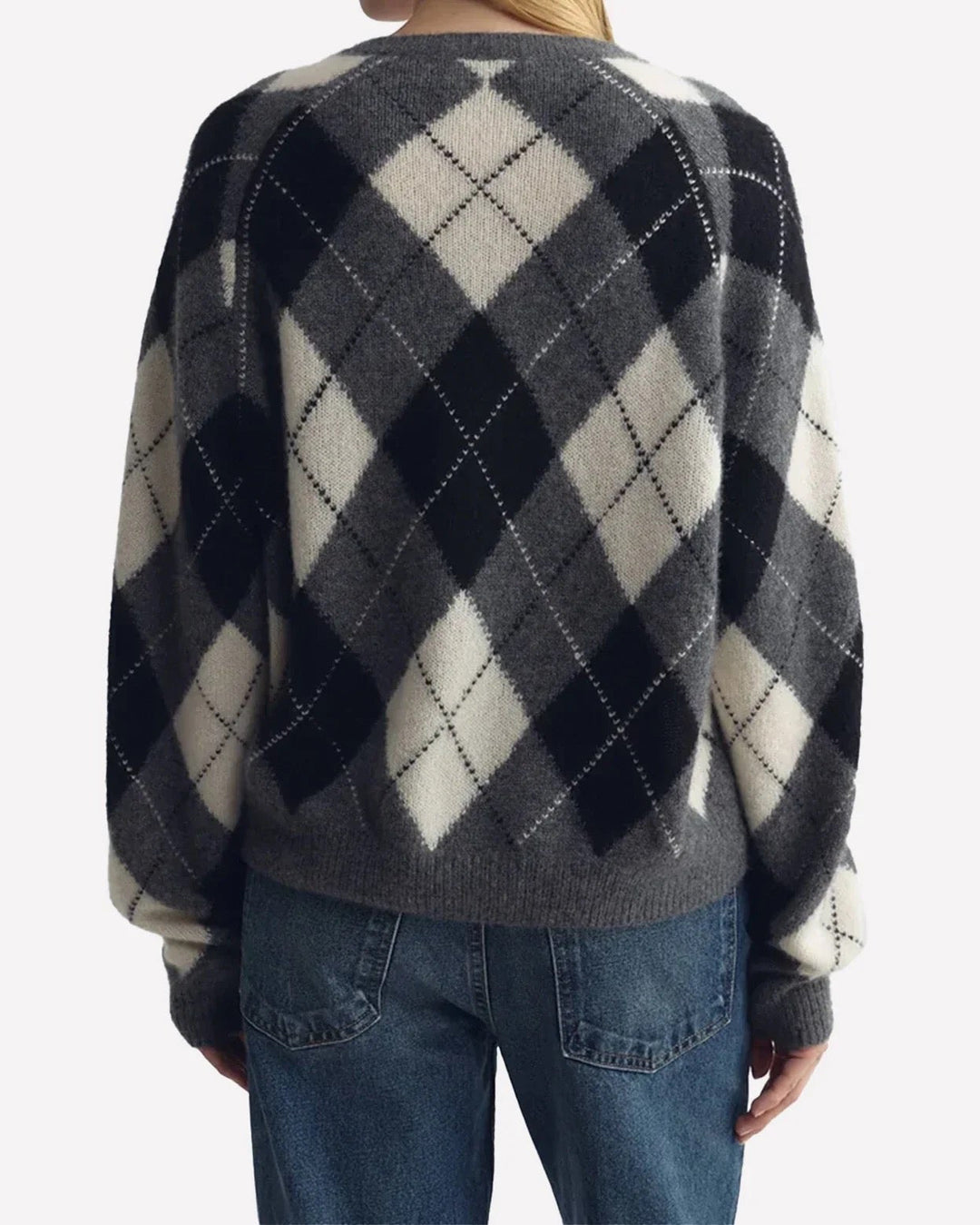 Feron Argyle Sweater | Grey / Ivory