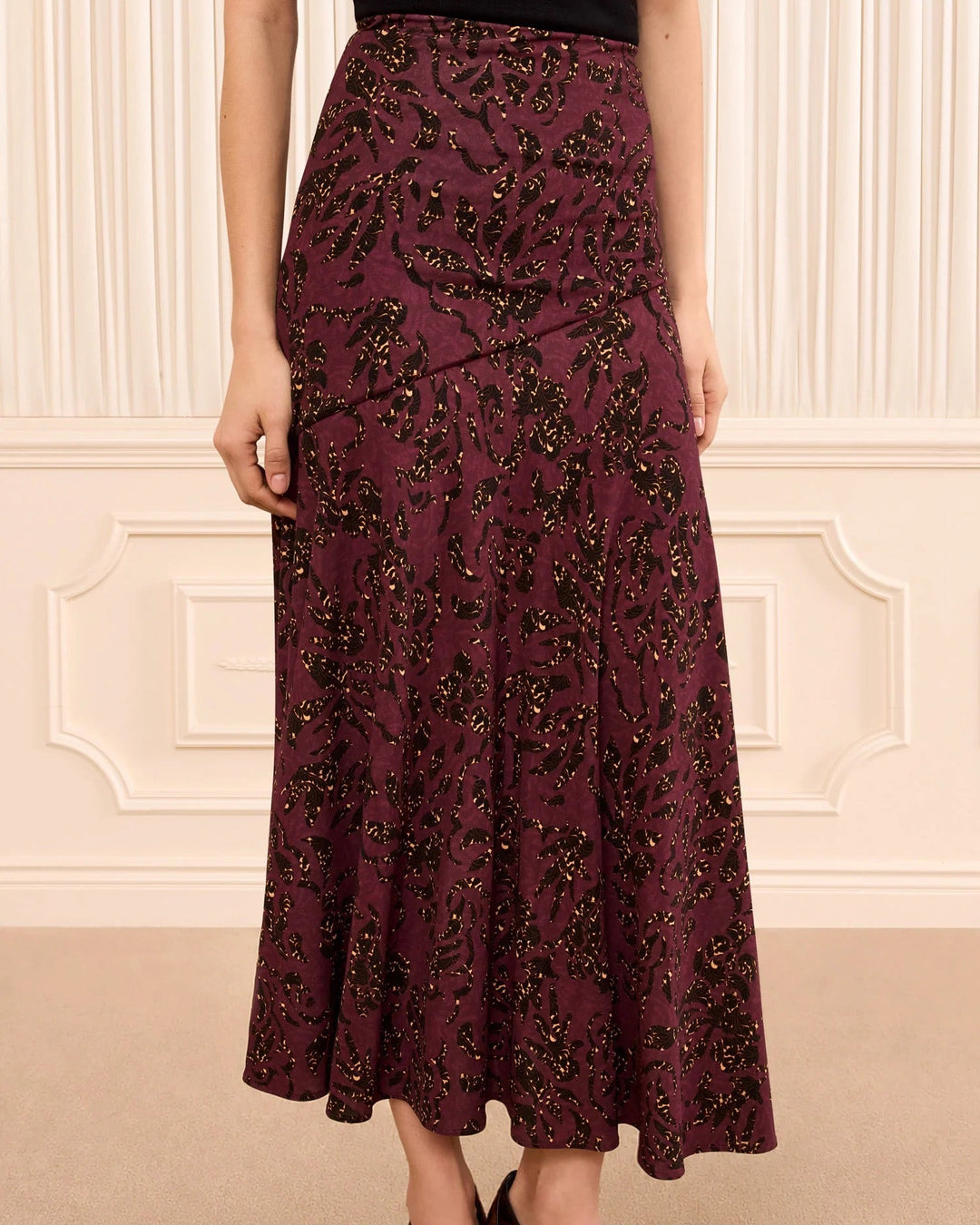Fiona Jersey Skirt | Claret Floral