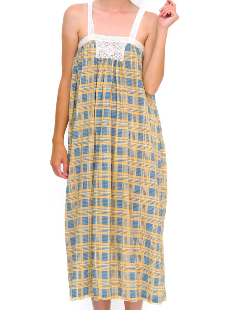 Gathered Slip With Cotton Lace | Una