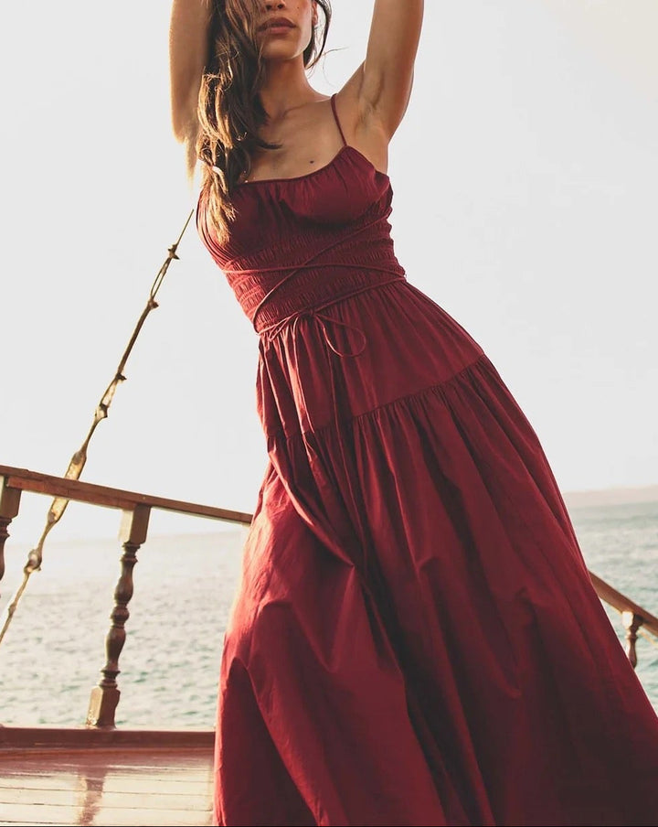 Safia Dress | Deep Ruby