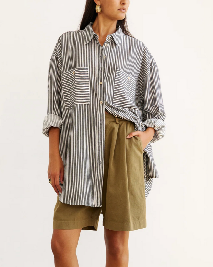 The Artist Shirt | Charcoal Stripe