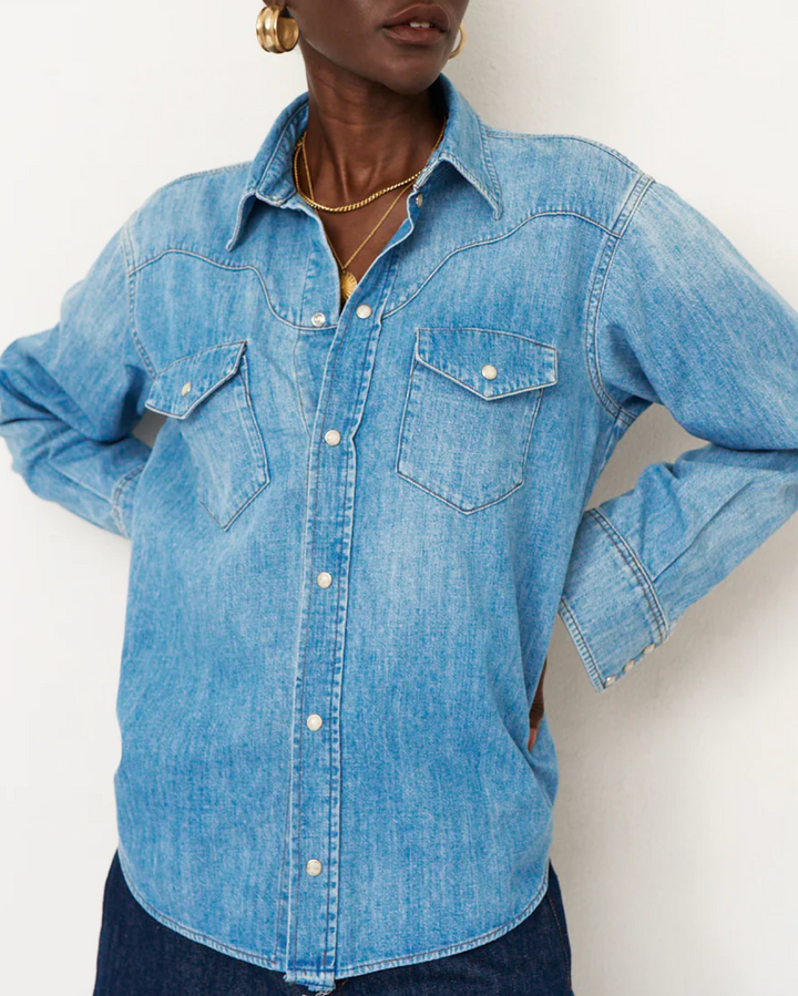 The Loretta Western Shirt | Timeworn Indigo