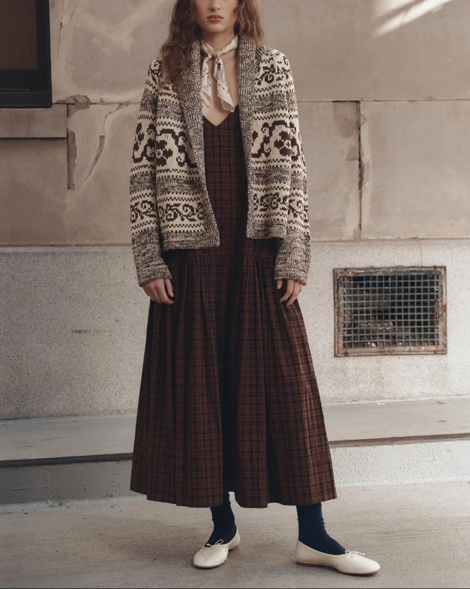 The Nordic Flower Lodge Cardigan | Marled Chestnut