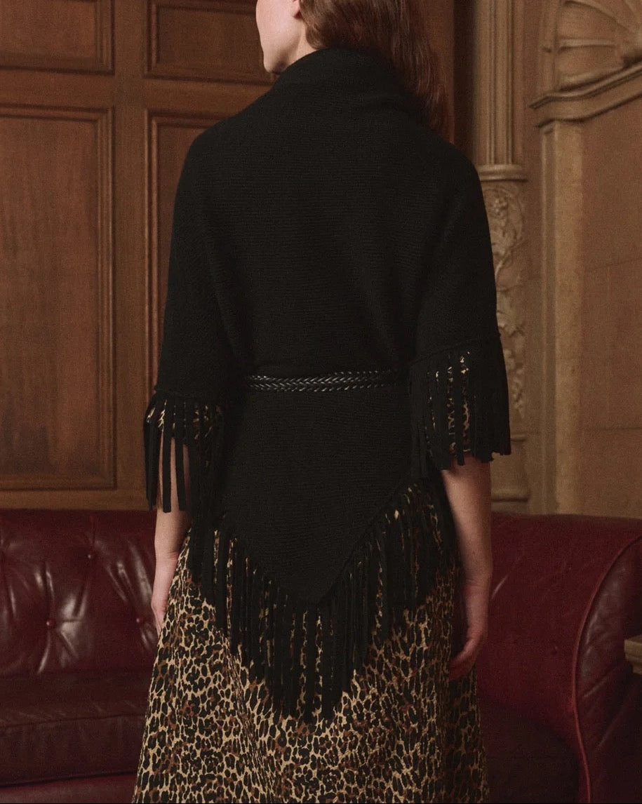The Big Sweater Fringe Scarf | Black