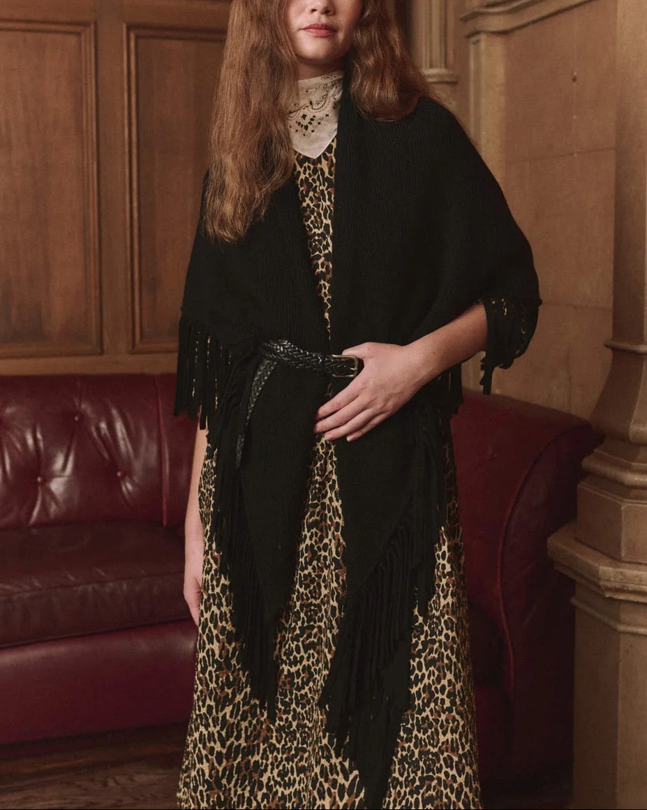 The Big Sweater Fringe Scarf | Black
