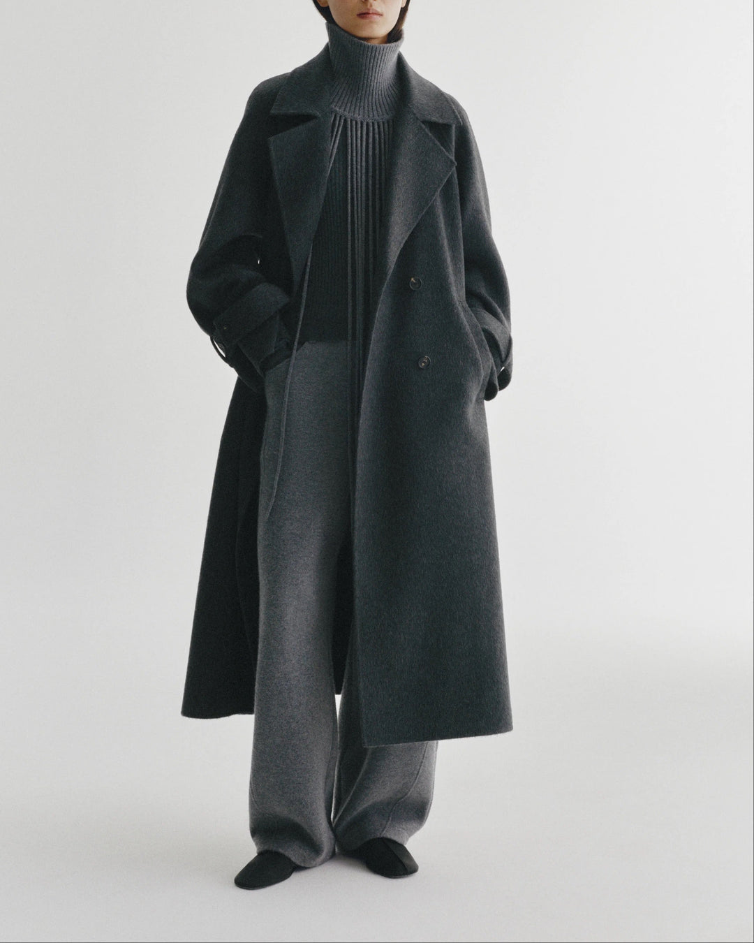 Double Trench Coat | Dark Graphite
