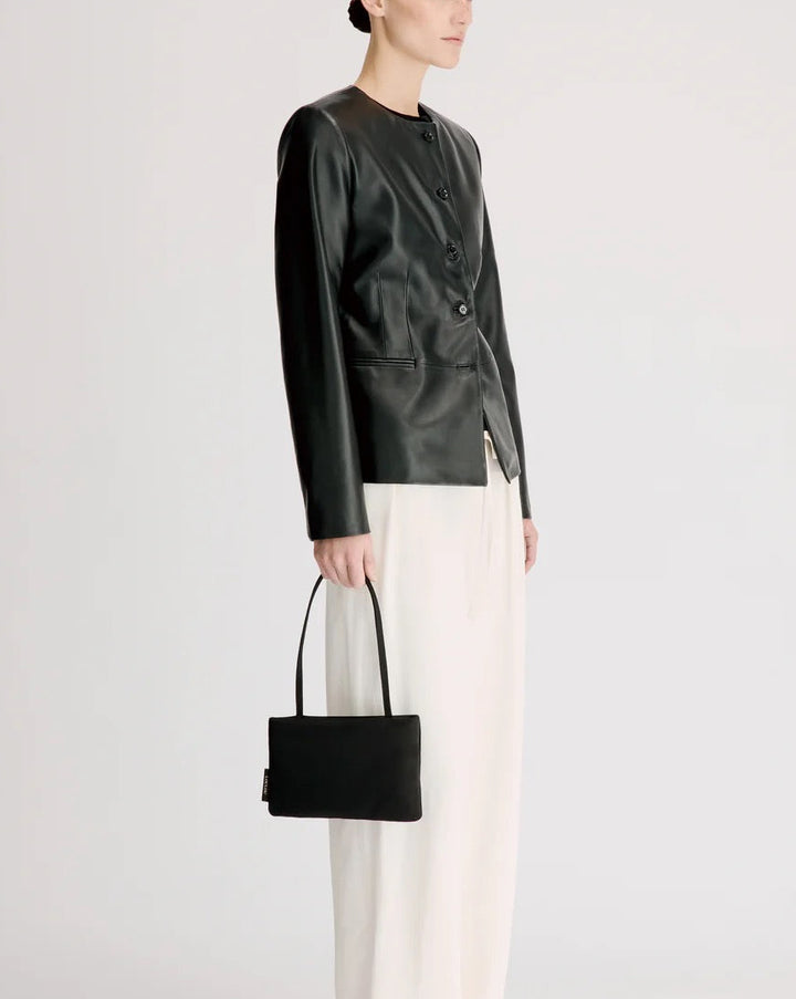 Adea Collarless Jacket | Black