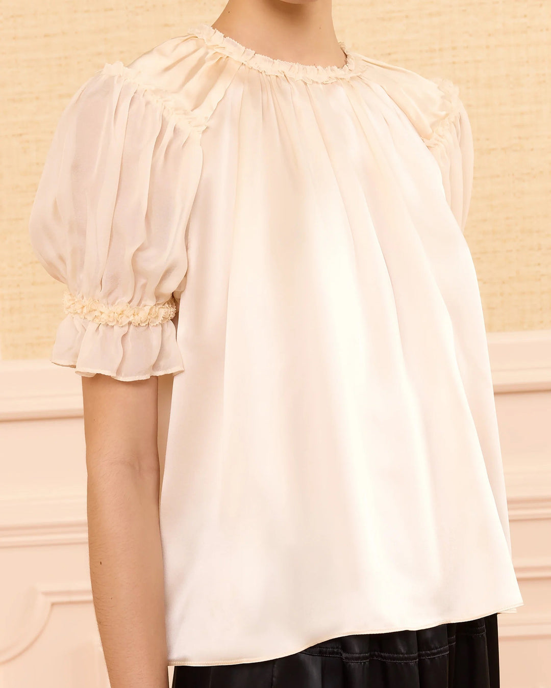 Alina SS Silk Top | Ivory