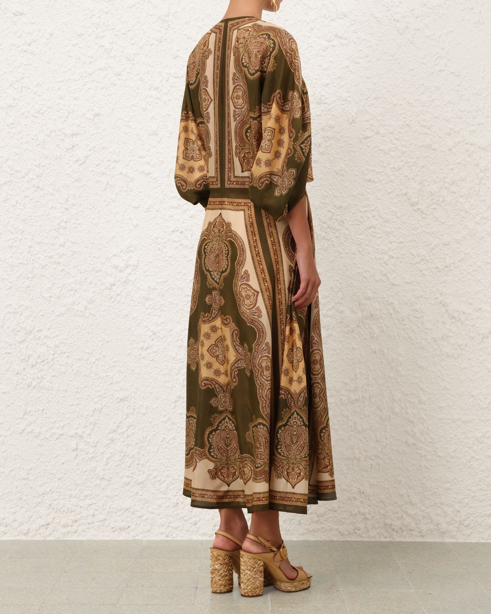 Mahon Tunic Midi Dress | Olive Paisley