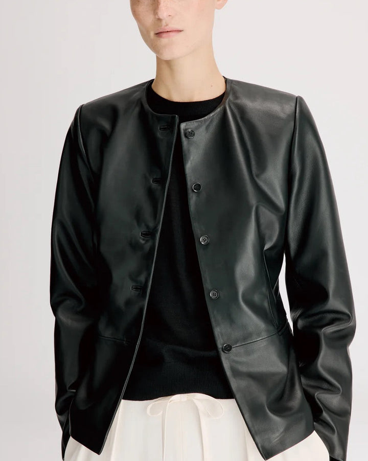 Adea Collarless Jacket | Black