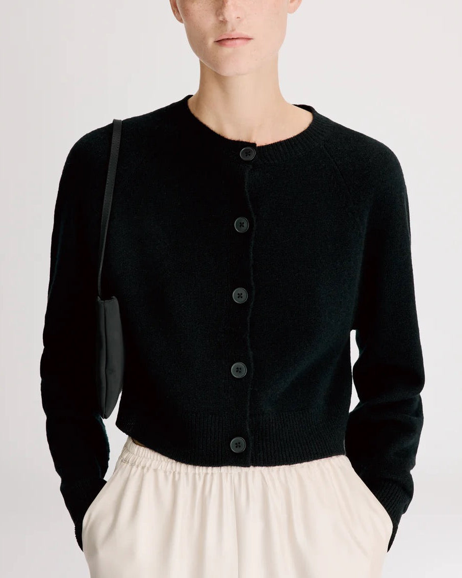 Heike Cropped Cardigan | Black
