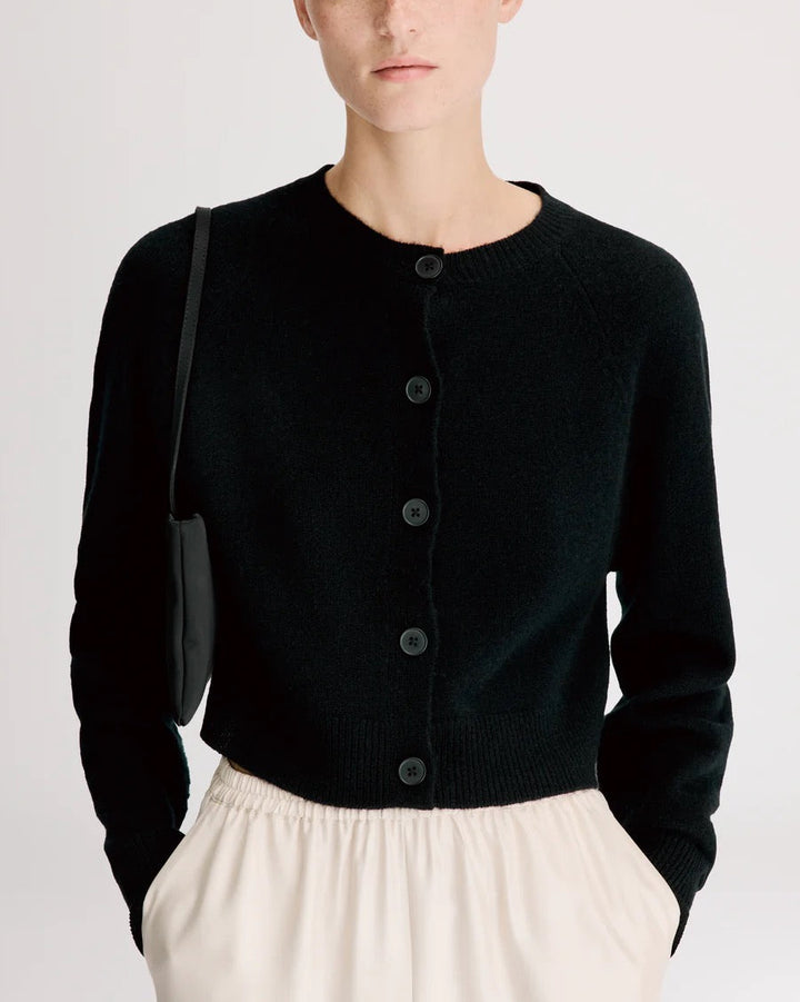 Heike Cropped Cardigan | Black