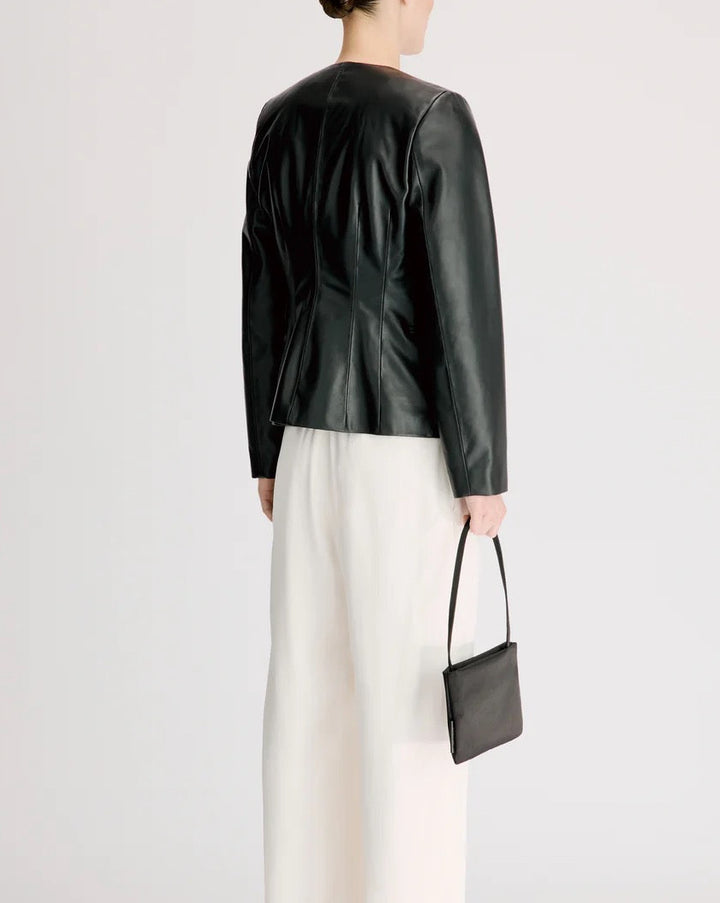 Adea Collarless Jacket | Black