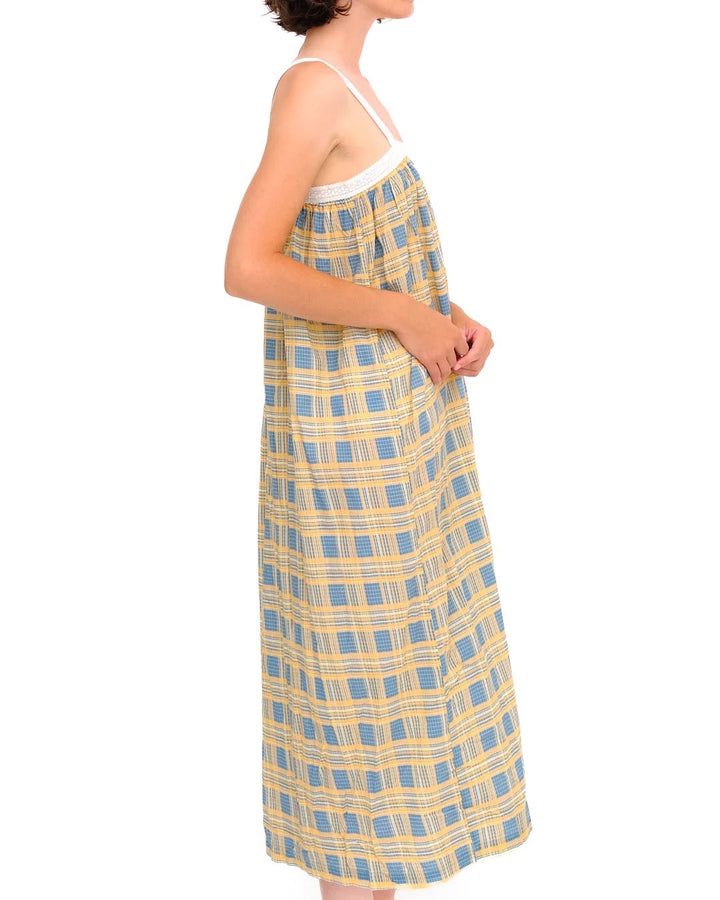 Gathered Slip With Cotton Lace | Una